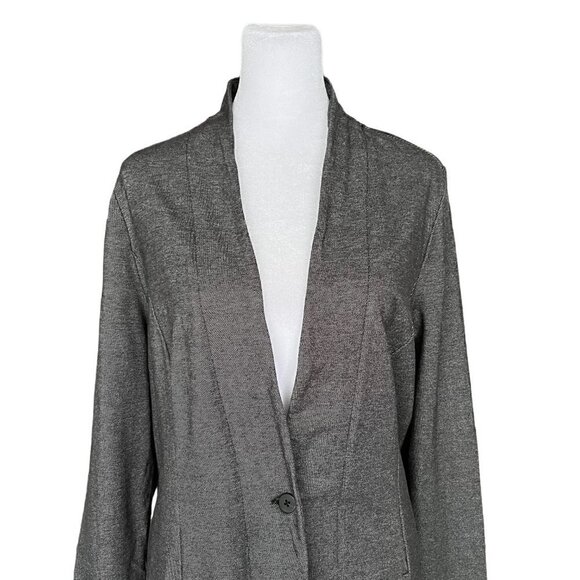 J. Jill Wearever Collection Women's Gray Knit Blazer Jacket Size Medium - Picture 5 of 10